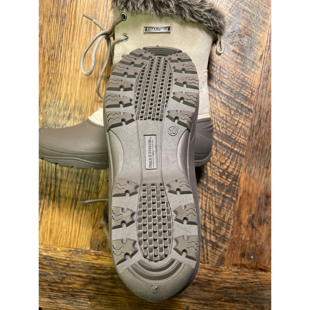 Field & Stream Womens Tan Faux Fur Lined Winter Boots Lace Up Waterproof‎ Size 8 - Picture 6 of 7
